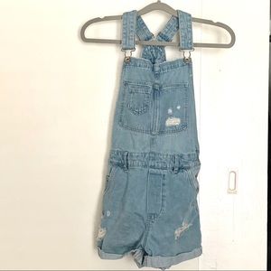 H&M & Denim Distressed Shortalls